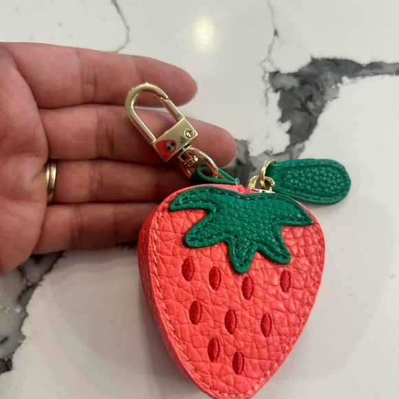 Strawberry Faux Leather Coin Purse/Bag Charm - Picture 3 of 4